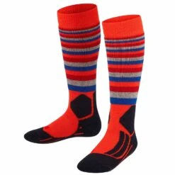 Falke SK2 Stripes Kids Ski Socks Samba Orange